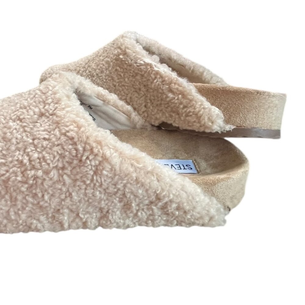 Steve Madden Sherpa Slippers - Beige/Tan sz 6 NWOT - Picture 4 of 5